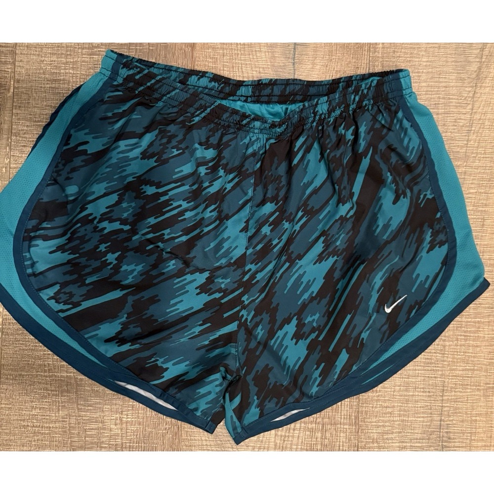 Nike Dri-FIT Women's Running Shorts Teal /Black Drawstring Size L